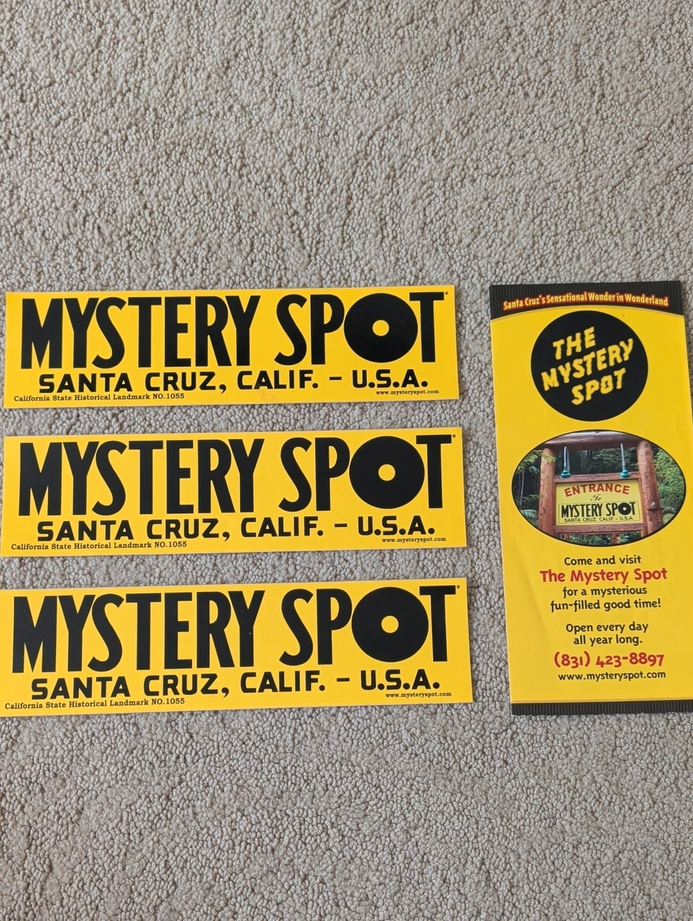 Mystery Spot Santa Cruz Vinyl Stickers and Brochure